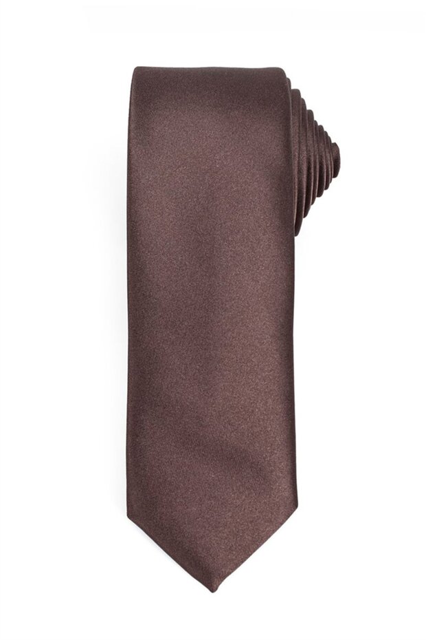Plain Slim Men's Coffee Tie