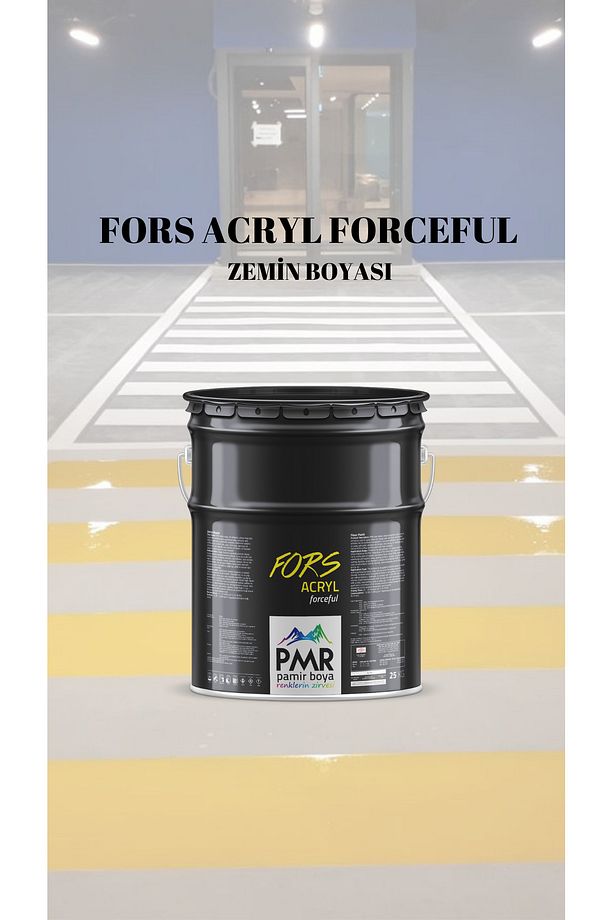 Fors Acryl Forceful Akrilik Zemin Boyası Siyah 3Kg - 1