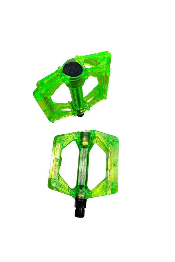 BİSİKLET PLATFORM PEDAL ÇİVİLİ TRANSPARAN YEŞİL ŞEFFAF - 3