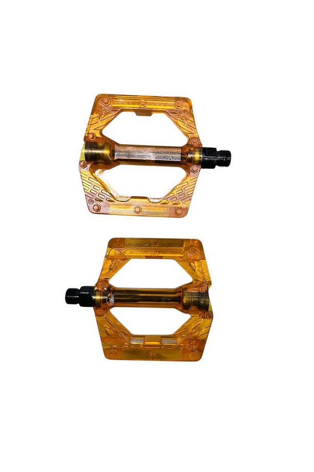 BİSİKLET PLATFORM PEDAL ÇİVİLİ TRANSPARAN TURUNCU ŞEFFAF - 3