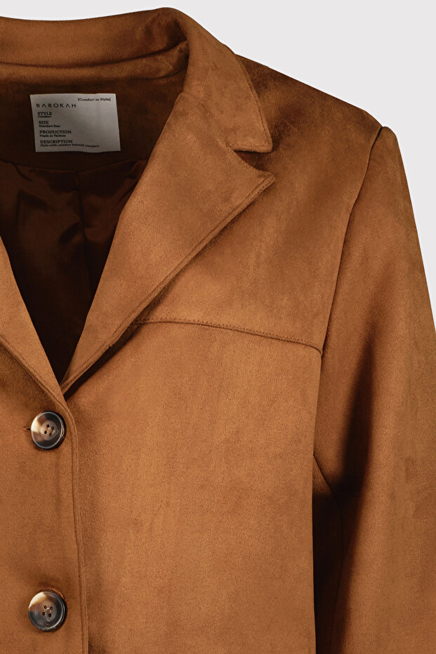 Süet Düğmeli Ceket - 8