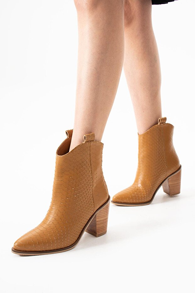 Kadın Hakiki Deri Bot Hardal - 1