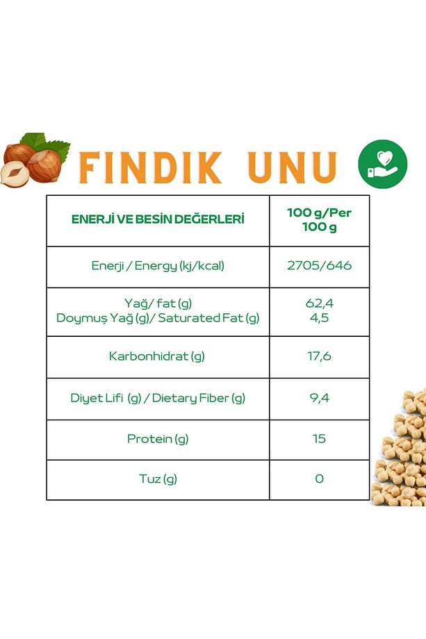 %100 Doğal Çiğ Beyaz Fındık Unu 1 Kg | Glutensiz, Katkısız, Keto & Vegan, Yüksek Protein - 5