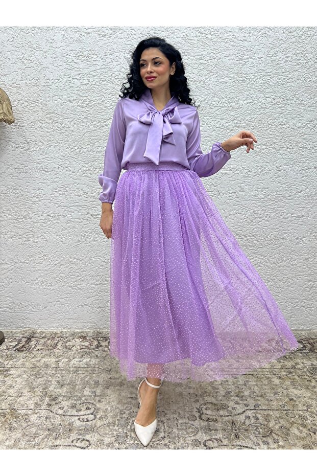 Lilac Tulle Glitter Skirt