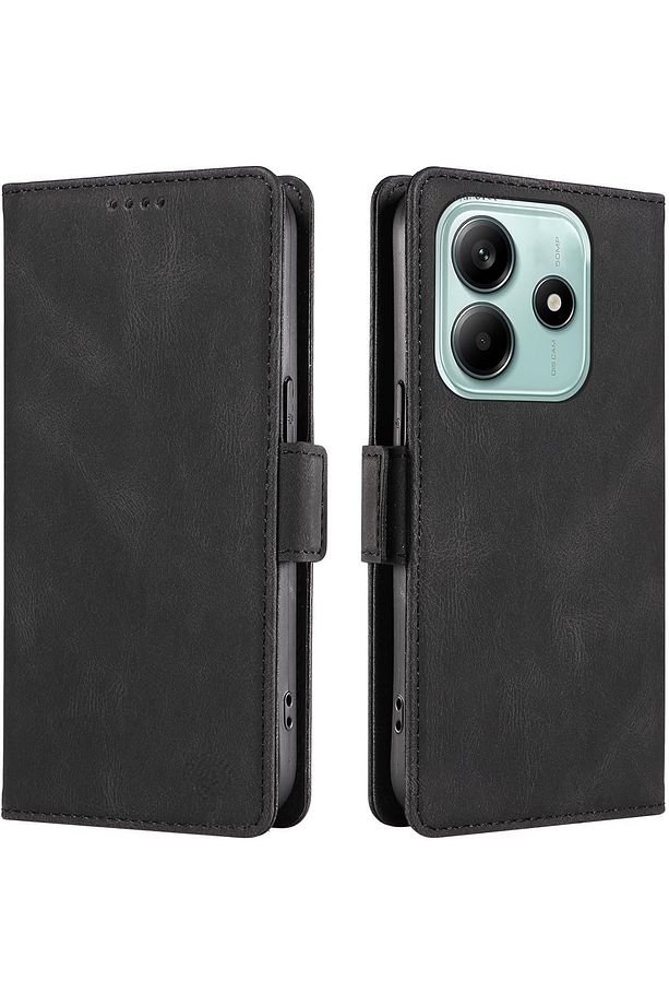 Redmi Note 14 Kılıf 360 Tam Kaplar Deri Dokulu Kapaklı Cüzdanlı Standlı Kartvizitli Kapak - 1