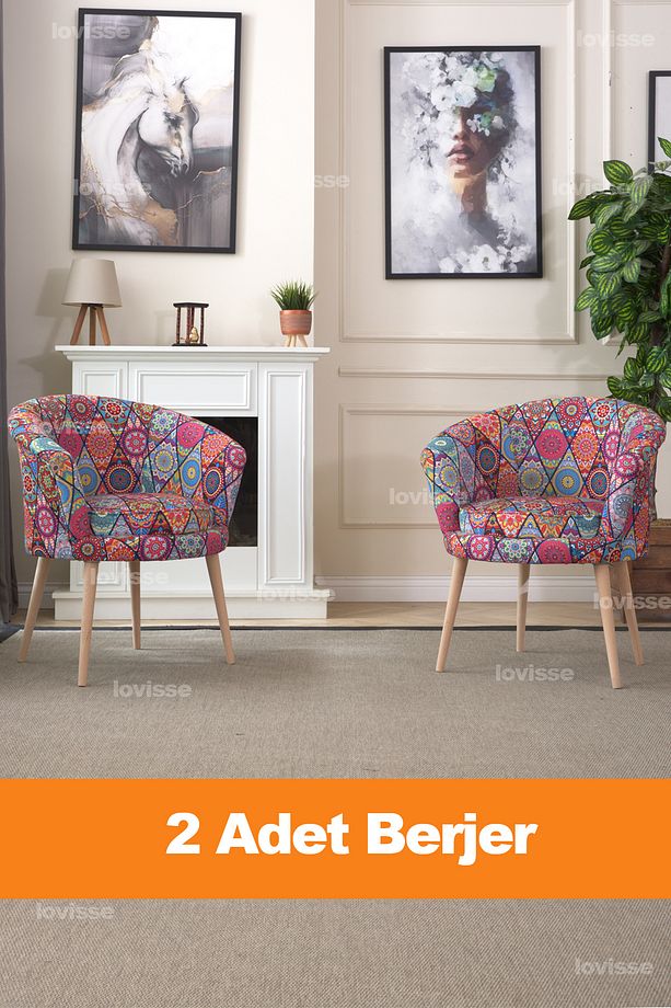 Milano Berjer Set - 2 Adet, Tekli Koltuk, Ofis, Balkon, Bekleme, Çay Seti, Lobi - 1