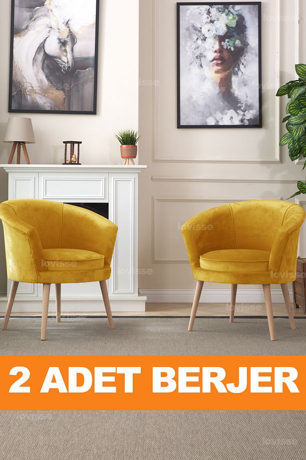Milano Berjer Set - 2 Adet, Tekli Koltuk, Ofis, Balkon, Bekleme, Çay Seti, Lobi - 4