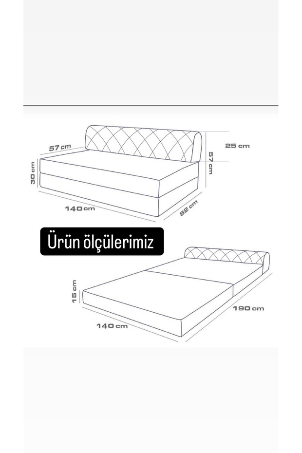 140x190 Oturum Yüksekliği 29 Cm Kollu Krem Çift Kiş.katlanır Yatak Koltuk En 140 Boy 190 Cm - 4