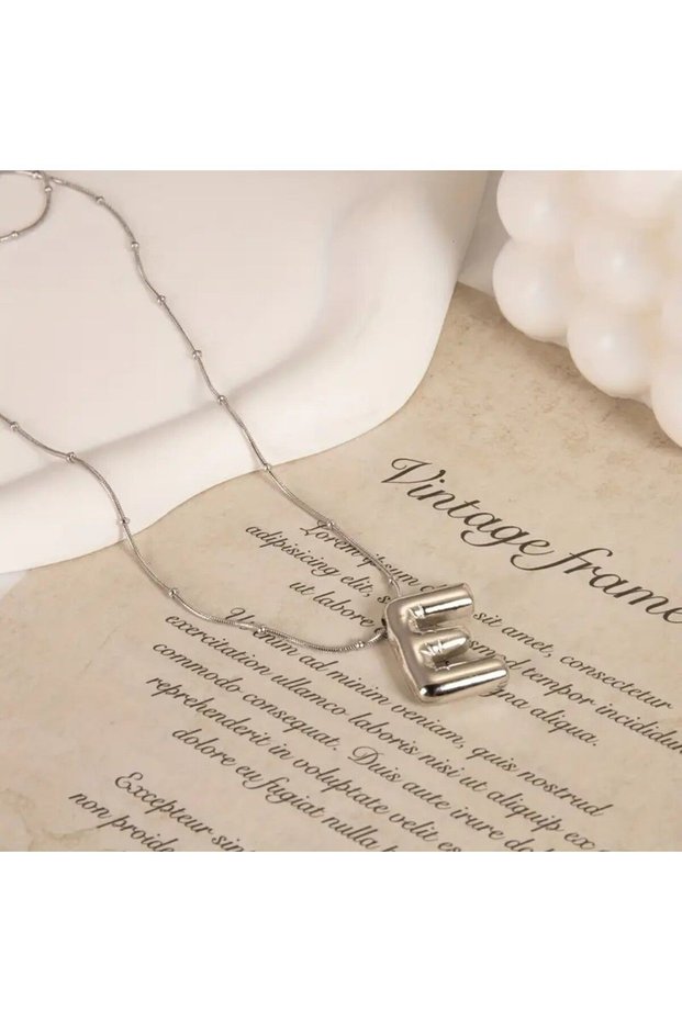 Women's Steel Necklace - Letter E Balloon Letter Women's Necklace