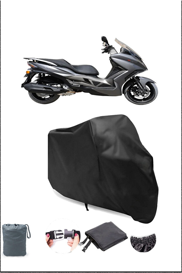 غطاء دراجة نارية أسود ARORA GT 250 مقاوم للماء