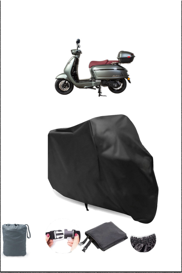 Black Falcon Martini 125 Waterproof Durable Motorcycle Cover