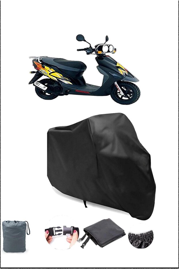 Black Honda Sxr 50 Rear Bag Lock Compatible Waterproof Canvas (Motorcycle)