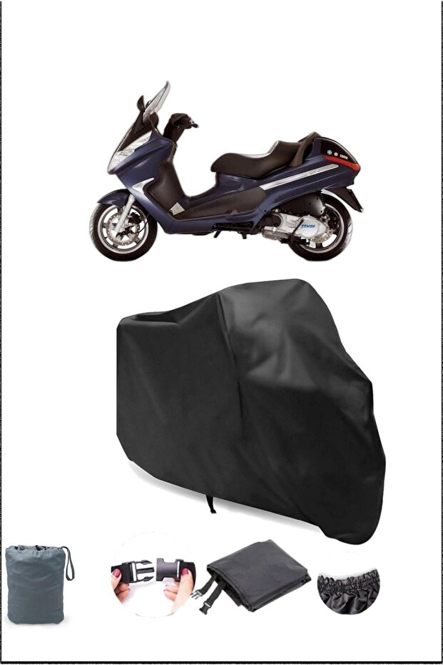 Black Piaggio X8 200 Waterproof Durable Motorcycle Cover