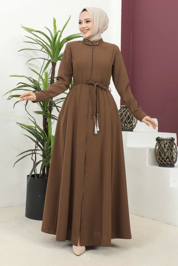 Twist Belted Woven Fabric Seasonal Mevlana Ferace - Brown / F0131