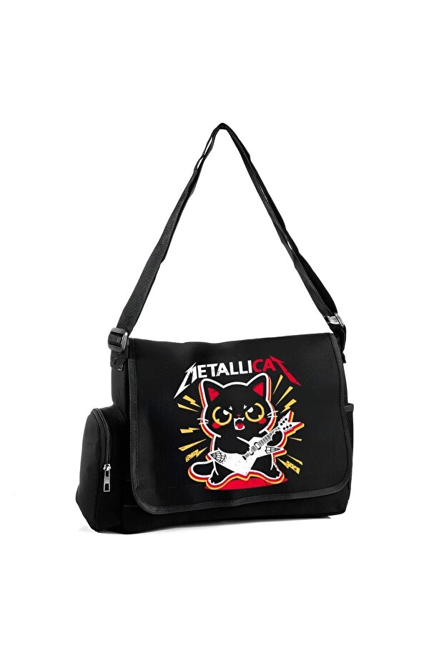 حقيبة ماسنجر بجيب بتصميم خاص من Angry Metallica Cat