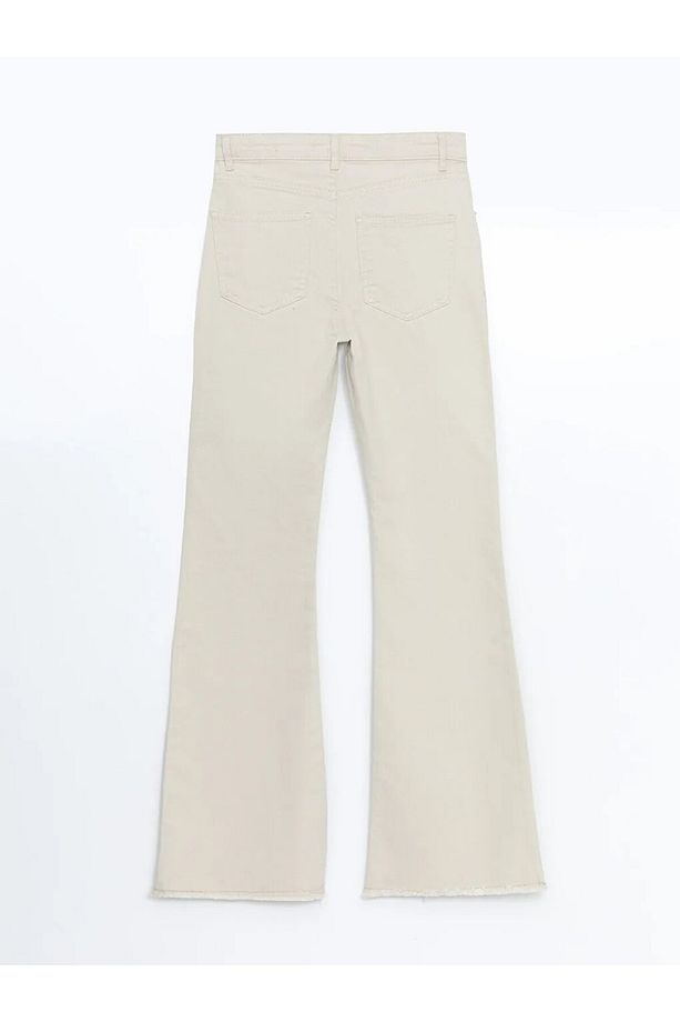 LCW Jeans Bej Mars Flare Kadın Jean Pantolon - 6