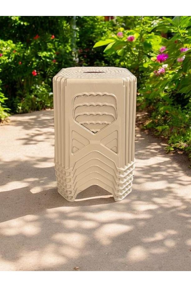 6 Adet Meram Küçük Boy Plastik Mutfak, Banyo, Balkon ve Bahçe Taburesi - 8