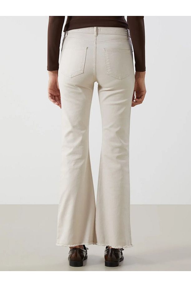 LCW Jeans Bej Mars Flare Kadın Jean Pantolon - 4