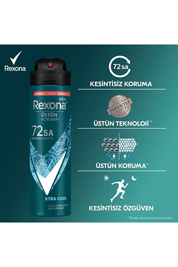 Men Sprey Deodorant Xtra Cool 150 ml x 2 Adet - 5