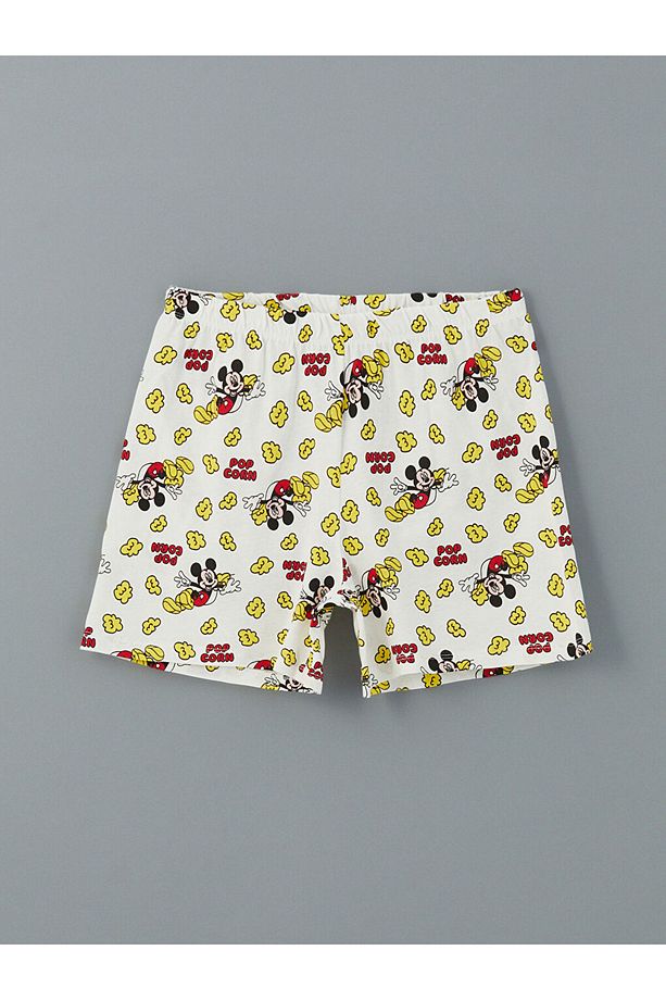 LCW Young Mickey Mouse Desenli Kadın Şortlu Pijama Takımı - 5