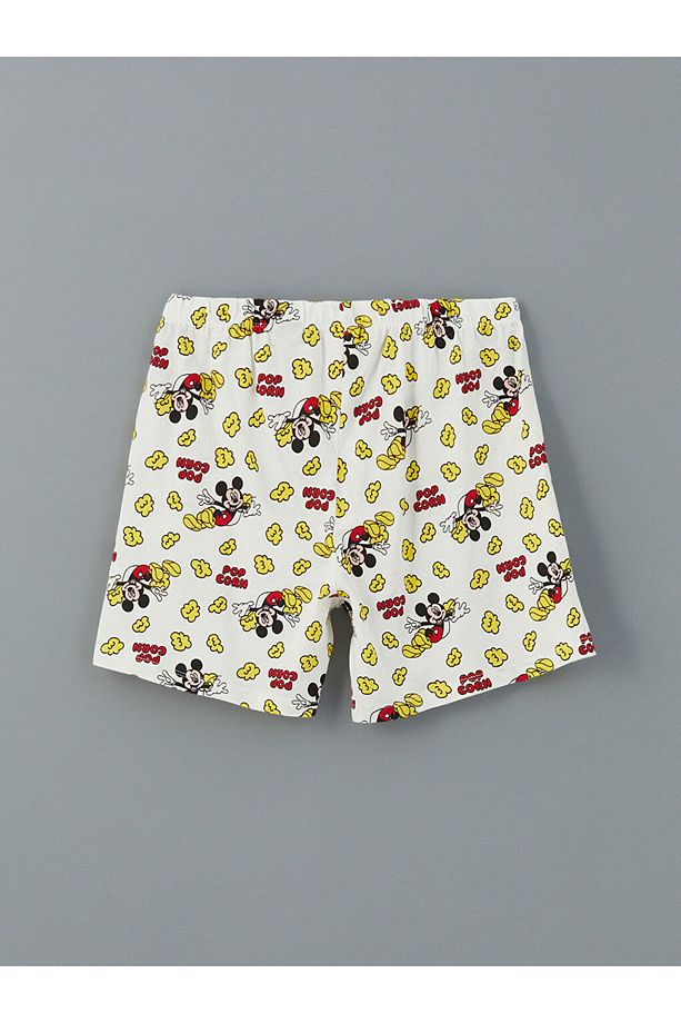 LCW Young Mickey Mouse Desenli Kadın Şortlu Pijama Takımı - 4