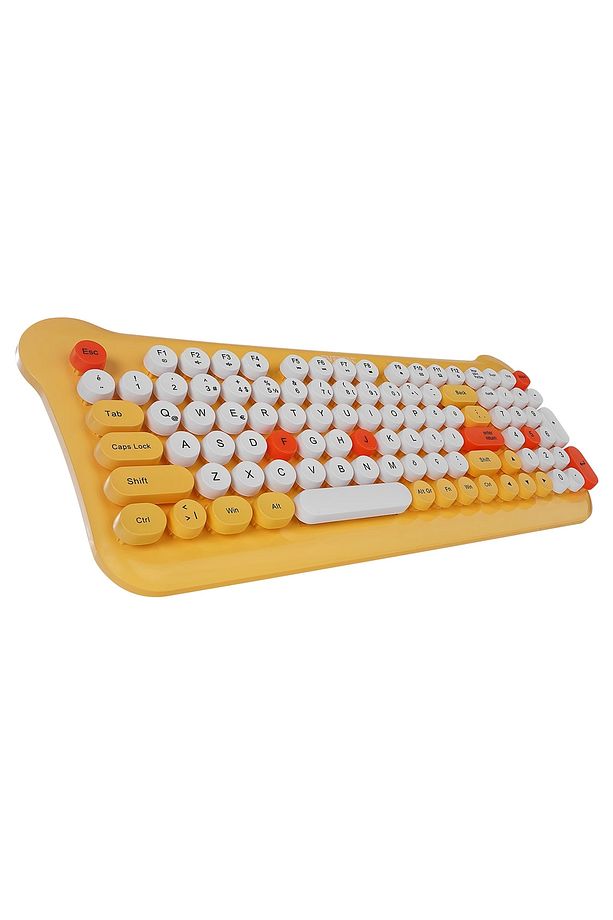 Km-6244 Bunny Renkli Tuşlu Sarı 2.4 Ghz Bluetooth Kablosuz Q Multimedia Klavye Mouse Set - 2