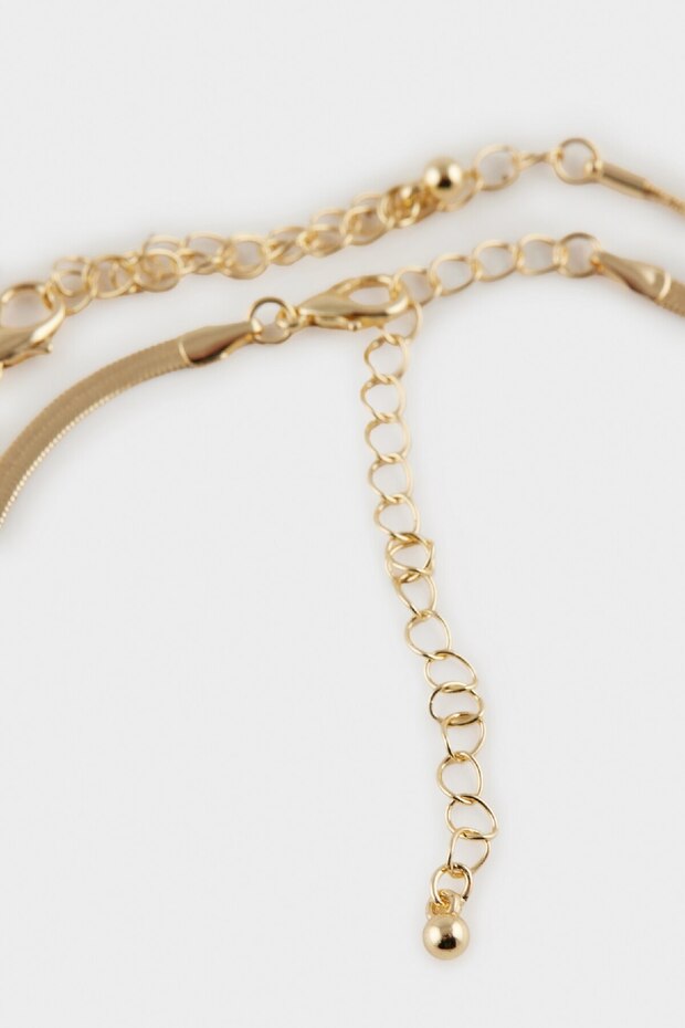 Kadın Kalp Uçlu 2'li Kolye E4062axns - 3