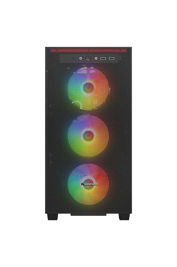 Blaze Mesh Siyah Temperli Camlı 4*12cm Argb Fan Mid-t Gaming Oyuncu Kasası - 3