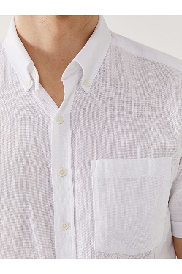 LCWAIKIKI Classic Regular Fit Kısa Kollu Poplin Erkek Gömlek - 6