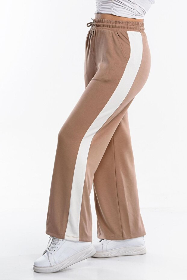 Kadın Oys İspanyol Paça Çizgili Jogger Modal Eşofman Altı - 1