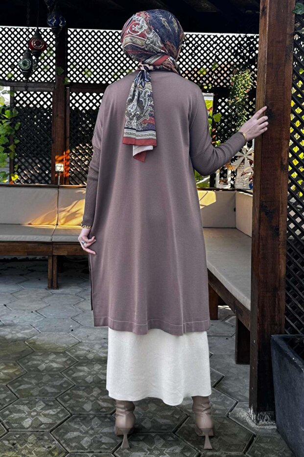 Sevda Triko Tunik Sütlü Kahve - 8