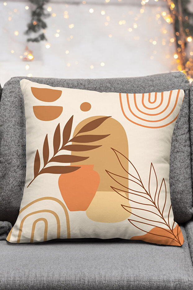 Bohemian Theme Cream Color 4 Contaminated Cream Case Set Large Leaf Pattern Digital Printing - 5