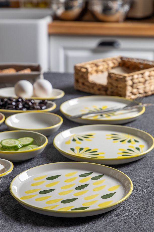 14 Parça 6 Kişilik Handmade Duru Kahvaltı Takımı - Lüx Kahvaltılık Sunum Seti - 2