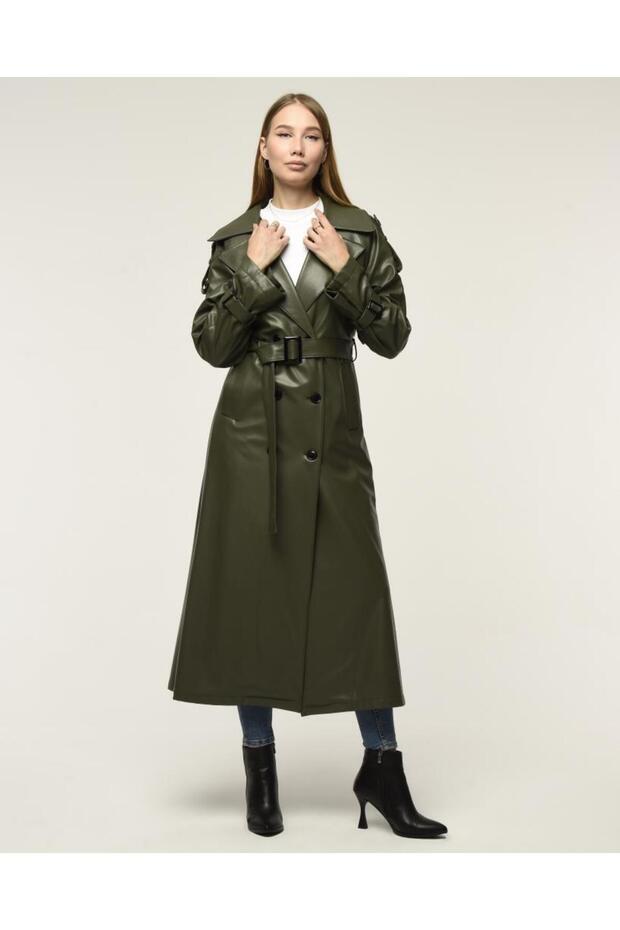 Deri Kadın Trençkot - 5