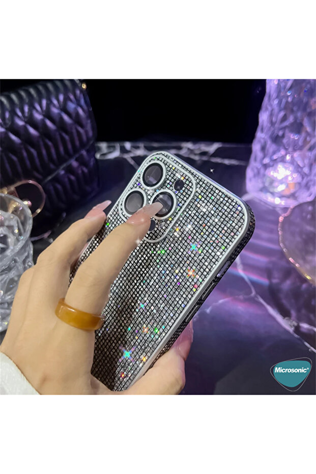 Apple iPhone 16 Plus Kılıf Bling Rhinestones Pembe - 7