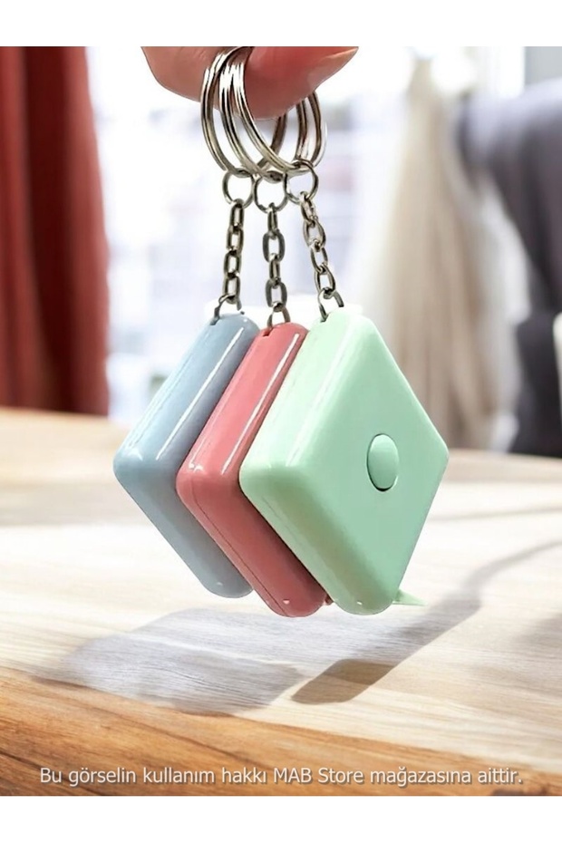 1.5 Meter Automatic Wrap Square Mini Tape Measure Set of 3 - Key Chain Roller Tailor Measuring Tape 150 cm - 4