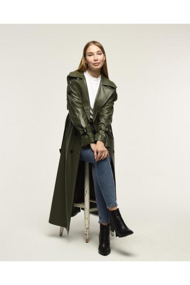 Deri Kadın Trençkot - 7