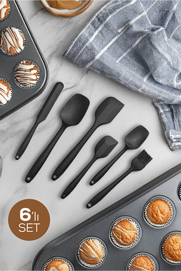6 Parça Silikon Servis Seti Siyah - 1