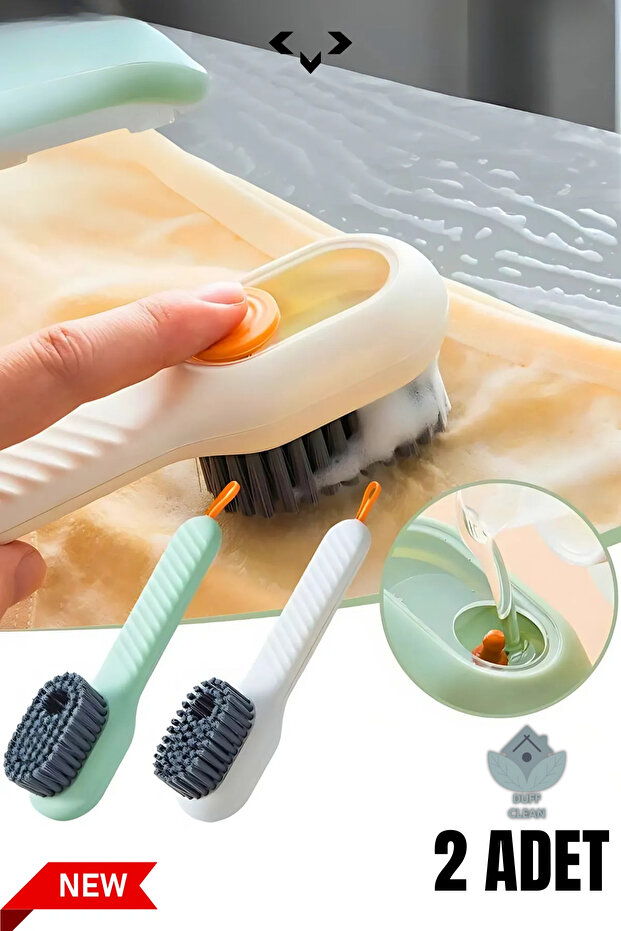 Multi-Purpose Cleaning Dish Brush with 2 Detergent Bowl Dish Brush