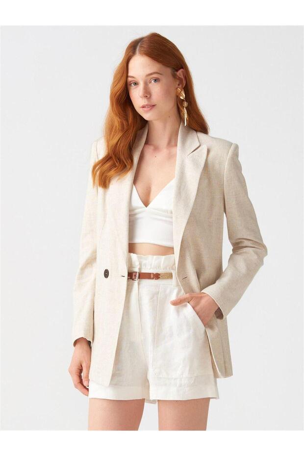 6785 Two-Button Linen Jacket - 1