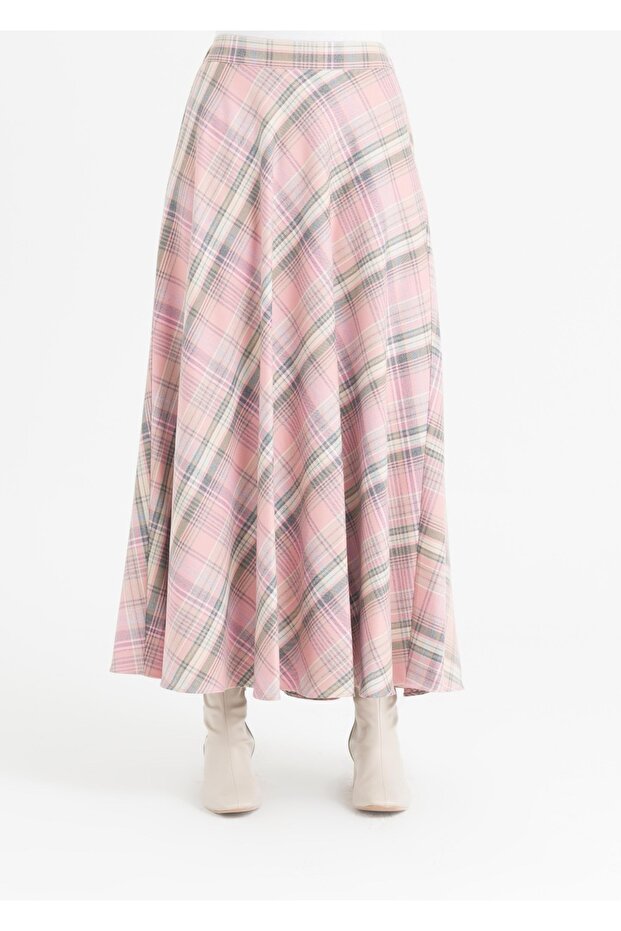 Ekoseli Kloş Etek - 5