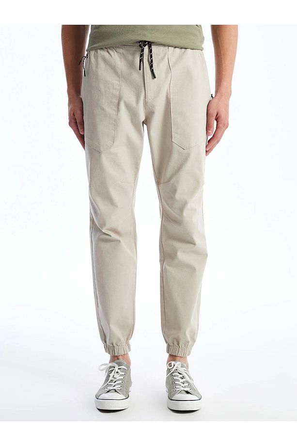 Xsıde Bej Standart Kalıp Gabardin Erkek Jogger Pantolon - 2