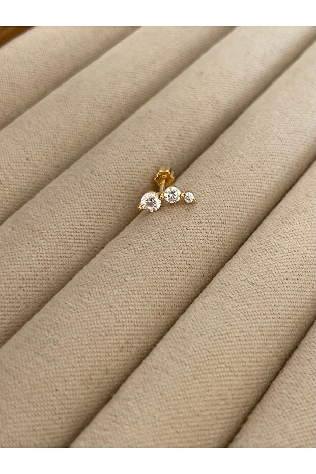 Sıralı Üç Taşlı Piercing - 1