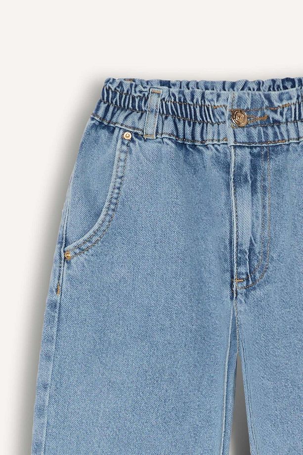 Kız Çocuk Paperbag Jogger Paça Pamuklu Jean Pantolon D7112a825sm - 8