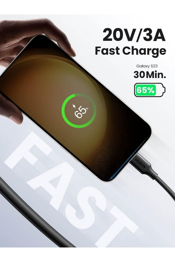 3a 60 W 1mt Type C To Type-c Hızlı Şarj Xiaomi Samsung Apple Uyumlu Şarj Aleti Telefon Şarj Kablosu - 5