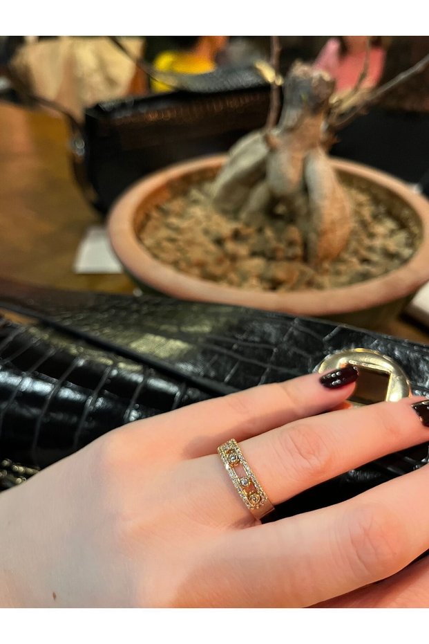 Women's Mess Brand Jewelled Gold Ring