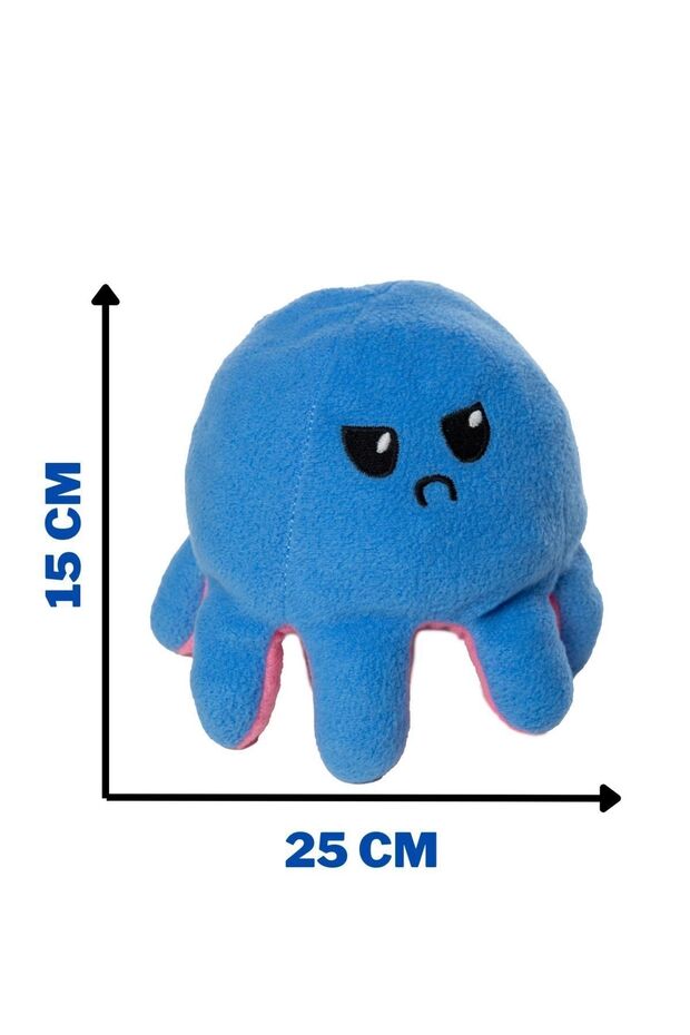Plush Expression Changing Bipolar Octopus Two-Faced Plush Toy - 2