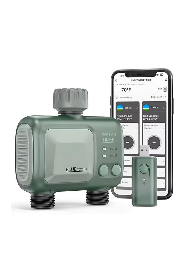Bluetooth + WiFi özellikli Uzaktan Kumandalı Çift Çıkışlı Su Zamanlayıcı - 1