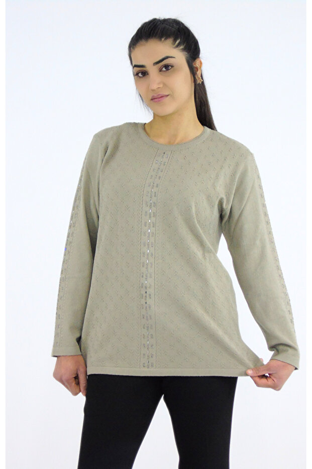 Sıfır Yaka Triko Bluz - 1