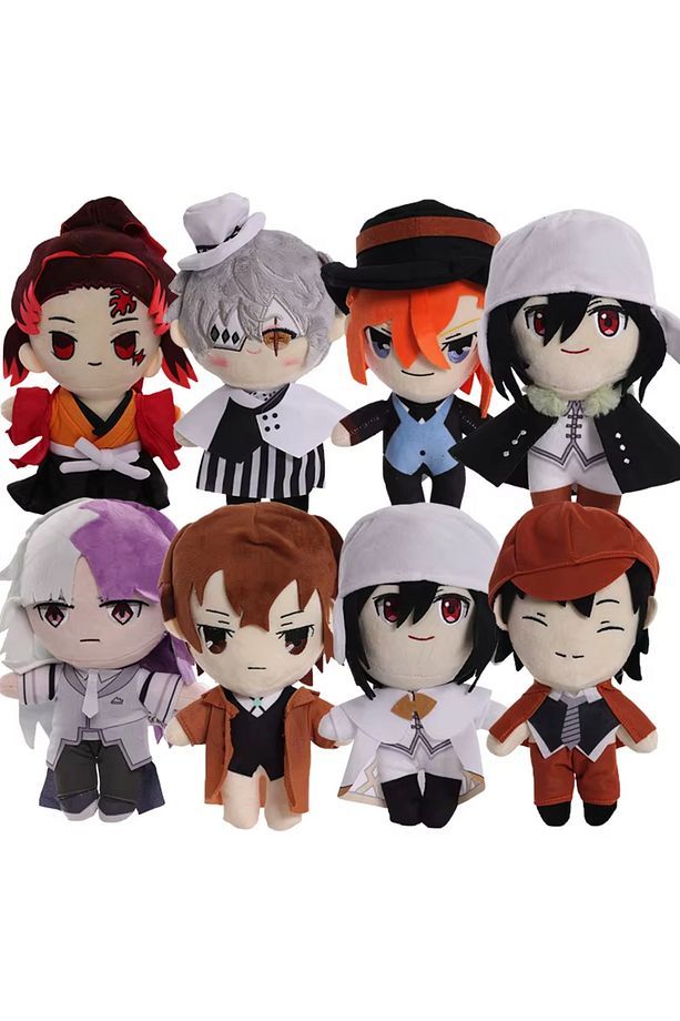 Kawaii Xmas Dazai Osamu Karikatür Anime Figürü Peluş Doldurulmuş Oyuncak 22-25cm - 4